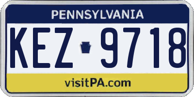PA license plate KEZ9718