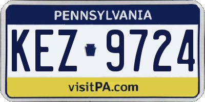PA license plate KEZ9724