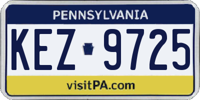 PA license plate KEZ9725