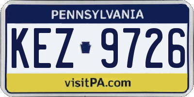 PA license plate KEZ9726