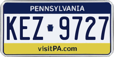 PA license plate KEZ9727