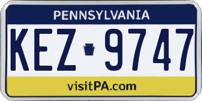 PA license plate KEZ9747