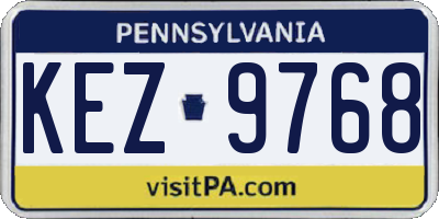 PA license plate KEZ9768