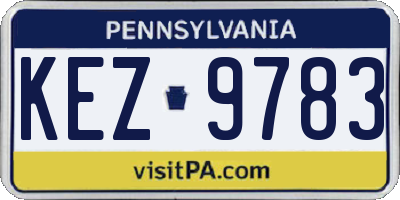 PA license plate KEZ9783