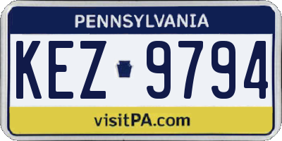 PA license plate KEZ9794