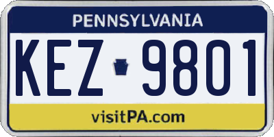 PA license plate KEZ9801