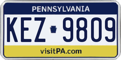 PA license plate KEZ9809