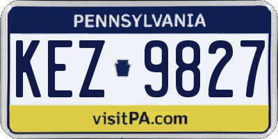 PA license plate KEZ9827