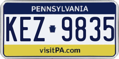 PA license plate KEZ9835