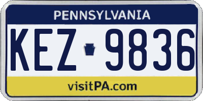 PA license plate KEZ9836