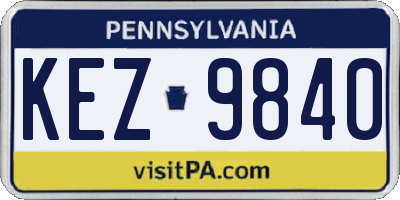 PA license plate KEZ9840