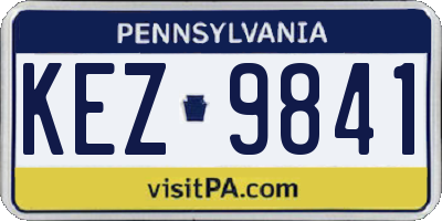 PA license plate KEZ9841