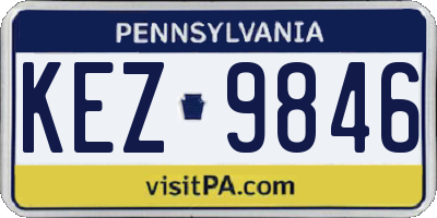 PA license plate KEZ9846