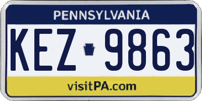 PA license plate KEZ9863