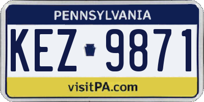 PA license plate KEZ9871