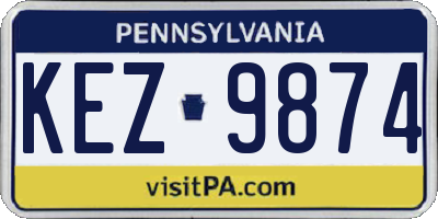PA license plate KEZ9874