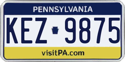 PA license plate KEZ9875