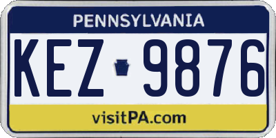 PA license plate KEZ9876