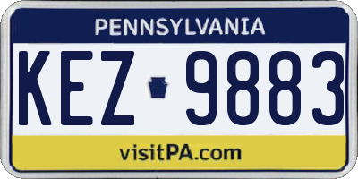 PA license plate KEZ9883