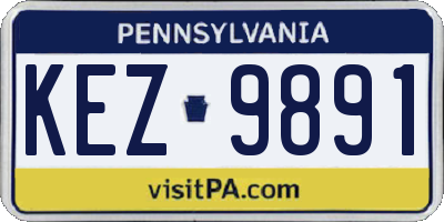 PA license plate KEZ9891