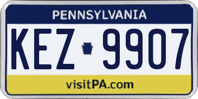 PA license plate KEZ9907