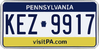 PA license plate KEZ9917