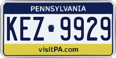 PA license plate KEZ9929