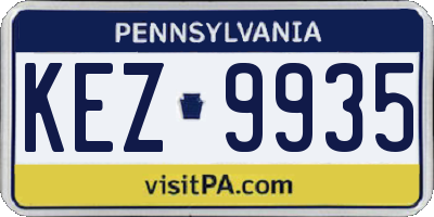 PA license plate KEZ9935