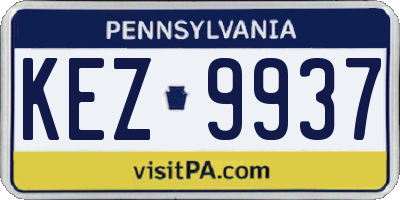 PA license plate KEZ9937
