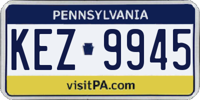 PA license plate KEZ9945