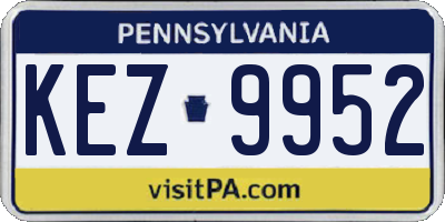 PA license plate KEZ9952