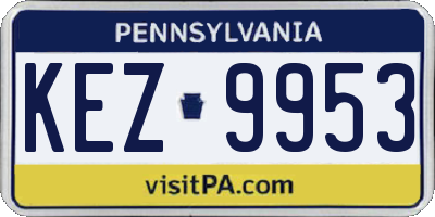 PA license plate KEZ9953