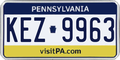 PA license plate KEZ9963