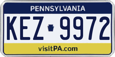 PA license plate KEZ9972