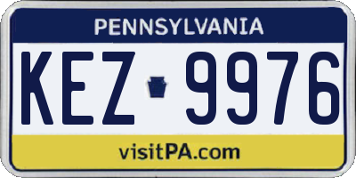 PA license plate KEZ9976