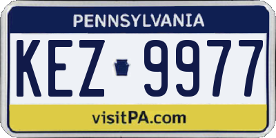 PA license plate KEZ9977
