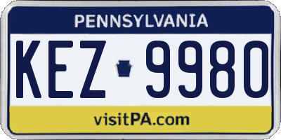 PA license plate KEZ9980
