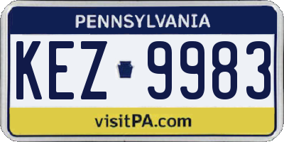 PA license plate KEZ9983