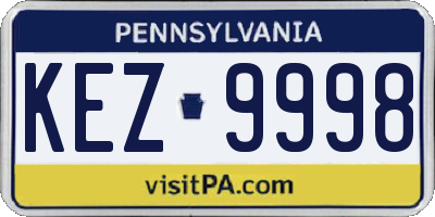 PA license plate KEZ9998