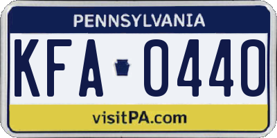 PA license plate KFA0440
