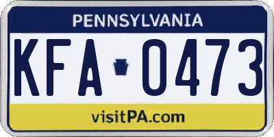 PA license plate KFA0473