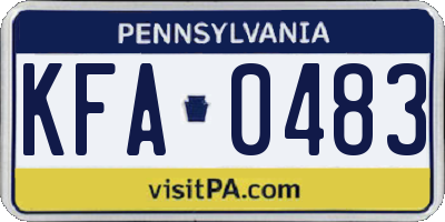 PA license plate KFA0483