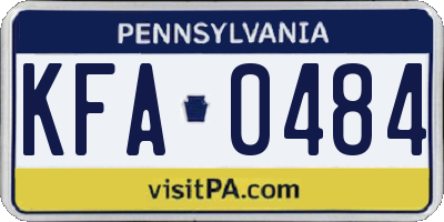 PA license plate KFA0484