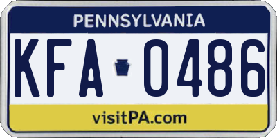 PA license plate KFA0486