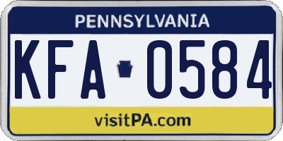 PA license plate KFA0584