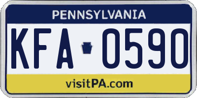 PA license plate KFA0590