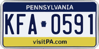 PA license plate KFA0591