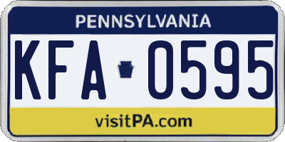 PA license plate KFA0595