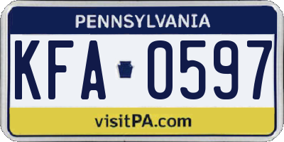 PA license plate KFA0597