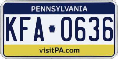 PA license plate KFA0636